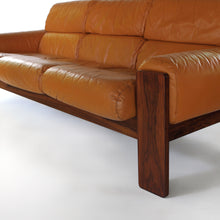Load image into Gallery viewer, Rosewood and Leather Sofa by Uu-Vee Kaluste Oy of Finland