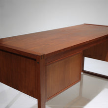 Load image into Gallery viewer, Stunning Mid-Century Danish Teak Desk with Trapezoid Base