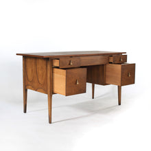 Load image into Gallery viewer, Broyhill Brasilia 5 Drawer Desk Walnut with Cane