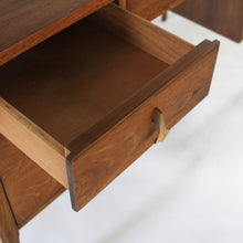 Load image into Gallery viewer, Broyhill Brasilia 5 Drawer Desk Walnut with Cane