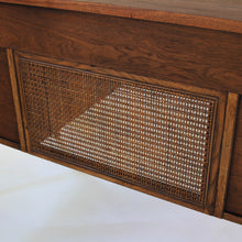 Load image into Gallery viewer, Broyhill Brasilia 5 Drawer Desk Walnut with Cane