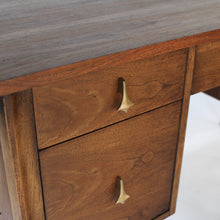 Load image into Gallery viewer, Broyhill Brasilia 5 Drawer Desk Walnut with Cane