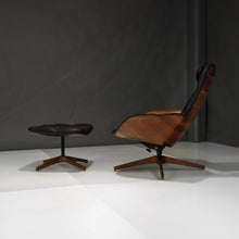 Load image into Gallery viewer, Restored Mr. Chair and Ottoman in Italian Leather