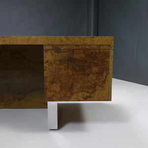 Exquisite 1960s Mid-Century Modern Maple Burlwood Executive Desk