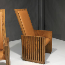 Load image into Gallery viewer, Unique Mid-Century King and Queen Chairs in Oak / Italian Leather