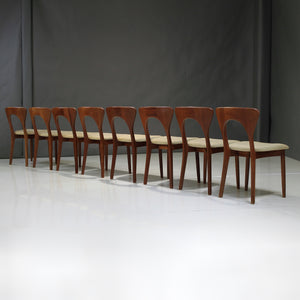 Set of Eight (8) Mid-Century Teak 'Peter' Chairs Niels Koefoed