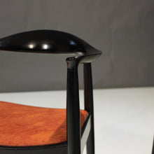 Load image into Gallery viewer, Pair of Mid-Century Ebonized Oak Round Chairs after Hans Wegner