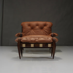 Mid-Century ‘Rodeio’ Lounge Chair and Ottoman by Jean Gillon in Rosewood