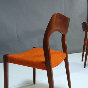 Set of Eight (8) Vintage Danish Dining Chairs by Niels Moller