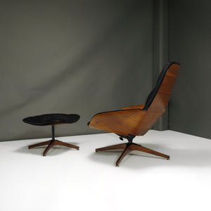 Restored Mr. Chair and Ottoman in Brazilian Leather