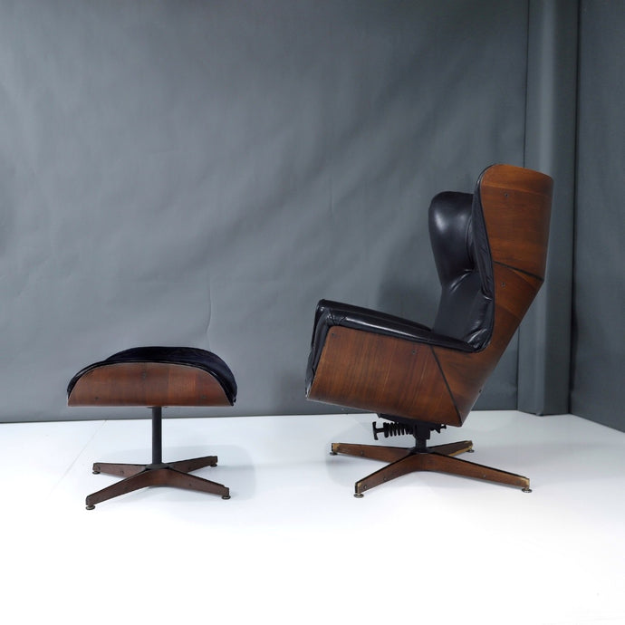 Rare Mr. Chair Wingback Chair and Ottoman