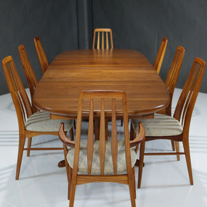 Niels Koefoed Danish Teak Dining Set 8 Eva Chairs and Extension Table
