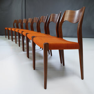 Set of Eight (8) Vintage Danish Dining Chairs by Niels Moller