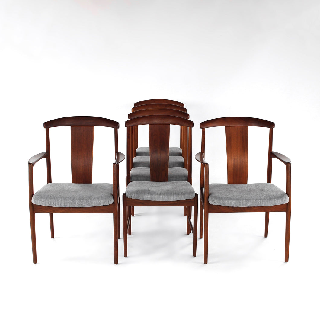 RARE Folke Ohlsson Dining Chairs Set of 6 in Teak for Dux Vintage Mid Century