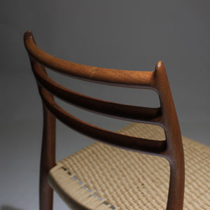 Niels Moller 78 Side Chair in Teak and Papercord
