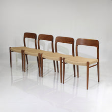Load image into Gallery viewer, Vintage Niels Moller Model 75 Side Chairs in Oak and Paper Cord - Set of 4
