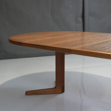 Load image into Gallery viewer, Mid Century Danish Teak Extension Elliptical Dining Table w/ 2 Leaves
