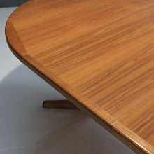Load image into Gallery viewer, Mid Century Danish Teak Extension Elliptical Dining Table w/ 2 Leaves