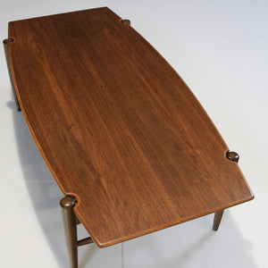 Folke Ohlsson for Dux Coffee Table in Teak and Cane