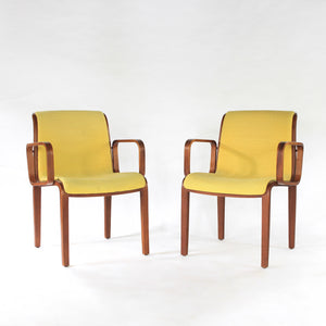 Pair of 1970 Knoll Bentwood Armchairs Mid Century Modern
