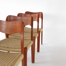 Load image into Gallery viewer, Set of 10 Niels Møller Dining Chairs Model 71 and 55 - Teak and Paper Cord