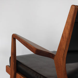 Jens Risom Walnut Lounge Chairs - A Pair