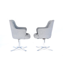 Load image into Gallery viewer, Mid Century Modern Easy Chairs in style of Nicos Zographos with Petal Chrome Base