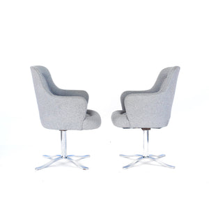 Mid Century Modern Easy Chairs in style of Nicos Zographos with Petal Chrome Base