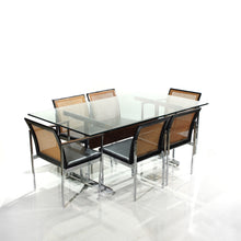 Load image into Gallery viewer, Rare Mid-Century Dining Set Walnut, Cane, Chrome - 6 Chairs