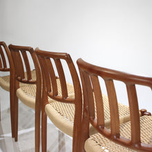 Load image into Gallery viewer, Moller Model 83 and 66 Teak and Papercord Dining Chairs - Set of 6 by Niels Møller