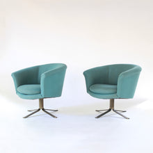 Load image into Gallery viewer, Mid Century Modern Nicos Zographos Swivel Lounge Chairs with Metal Base - Bronze