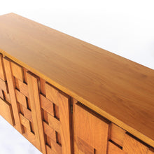 Load image into Gallery viewer, Lane Staccato Low 9 Drawer Dresser in Oak - Vintage Mid Century Modern