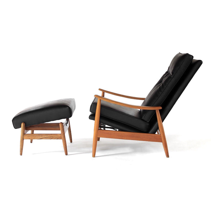 Milo Baughman Recliner w/ Ottoman Mid Century Modern Vintage Chair for James Inc