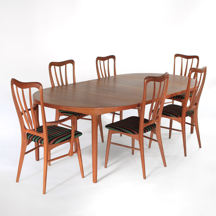 Danish Teak Dining Set by Harry Østergaard and Niels Koefoed - Extension Table and 6 Chairs