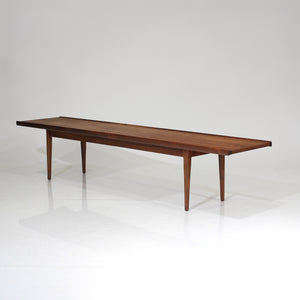 Mid-Century Modern Long Walnut Coffee Table / Bench by Drexel