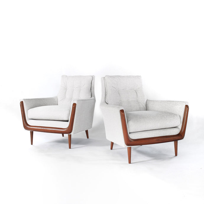 Mid Century Gondola Style Lounge Chairs by Deville in style of Adrian Pearsall