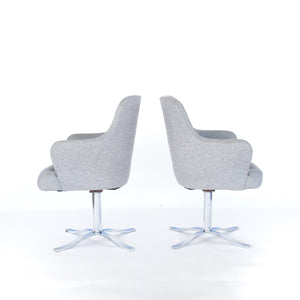 Mid Century Modern Easy Chairs in style of Nicos Zographos with Petal Chrome Base