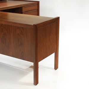 Exceptional Mid-Century Walnut L-Shape Desk with Return