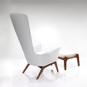 Sensational Adrian Pearsall Sculptural High Back Lounge Chair and Ottoman