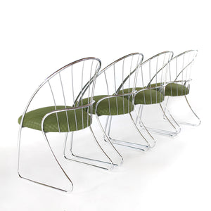 Mid Century Modern Chrome Dining Chairs by Daystrom
