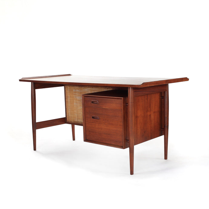 Early Edition Arne Vodder Teak w/ Cane Writing Desk