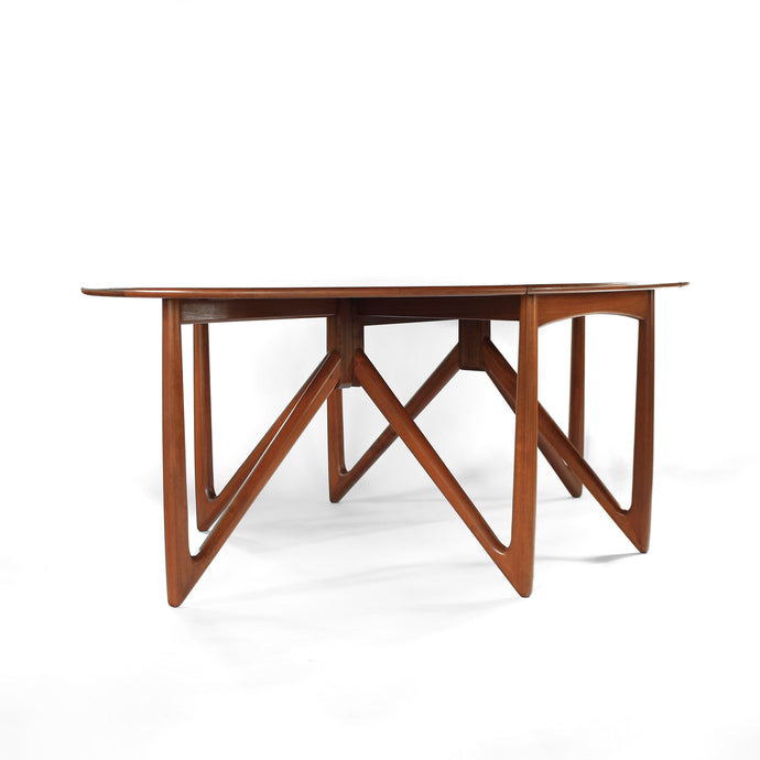 Exceptional Niels Koefoed Danish Teak Elliptical Gate Leg Dining Table