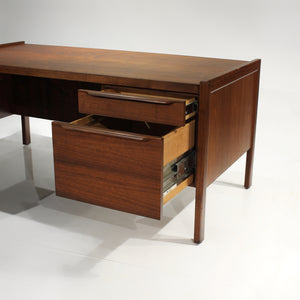 Exceptional Mid-Century Walnut L-Shape Desk with Return