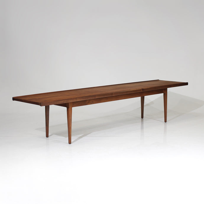 Mid-Century Modern Long Walnut Coffee Table / Bench by Drexel