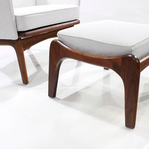 Sensational Adrian Pearsall Sculptural High Back Lounge Chair and Ottoman