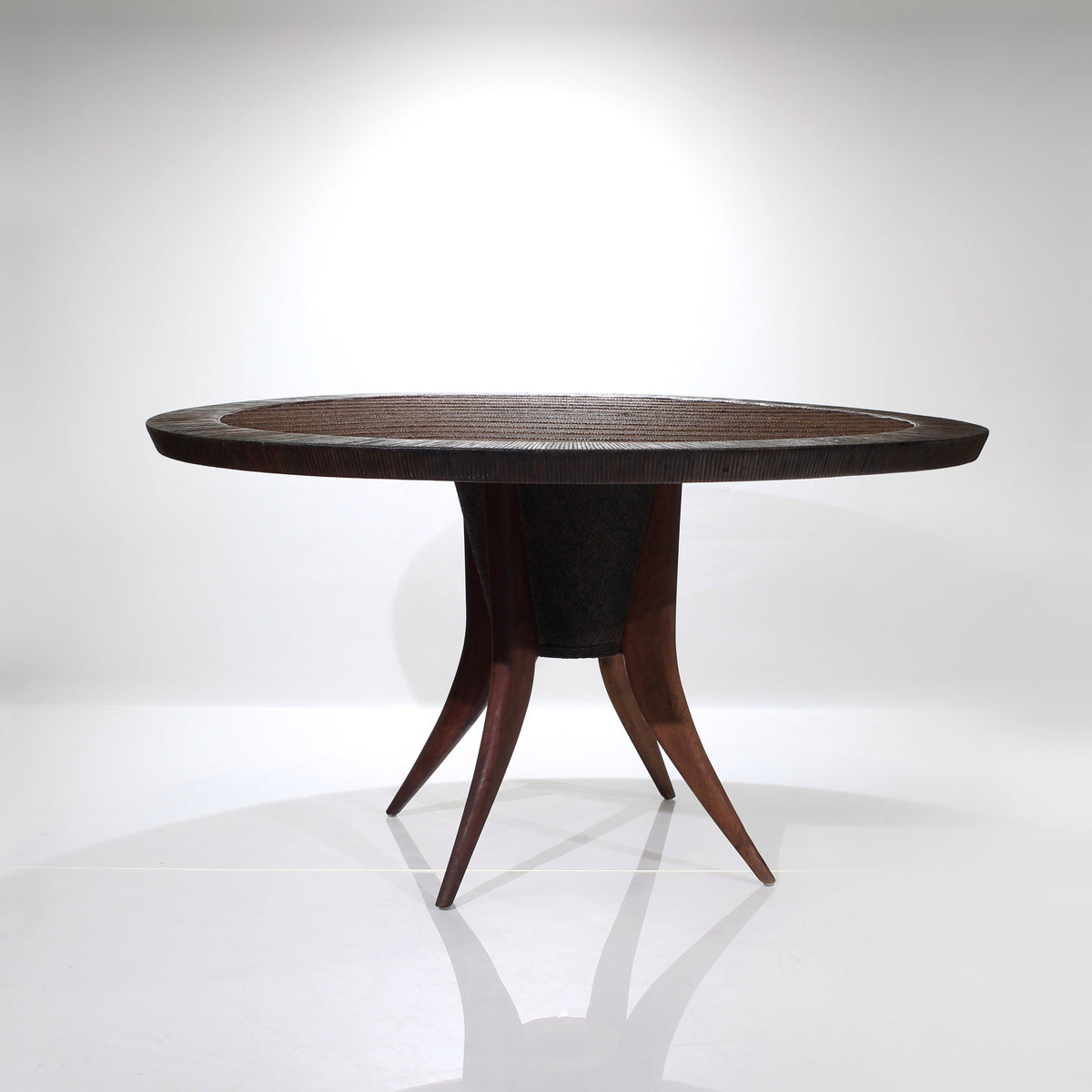 Hand Made Round Dining Table Rope, Cord, Splayed Legs
