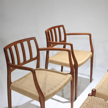 Load image into Gallery viewer, Moller Model 83 and 66 Teak and Papercord Dining Chairs - Set of 6 by Niels Møller