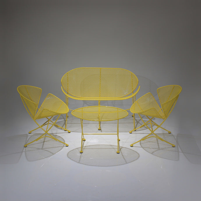 Sensational Maurizio Tempestini for Salterini Set - Loveseat, 2 Chairs and Table