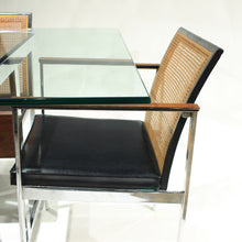 Load image into Gallery viewer, Rare Mid-Century Dining Set Walnut, Cane, Chrome - 6 Chairs