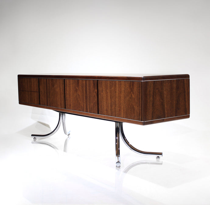 Sensational Mid-Century Modern Credenza with Steel Splayed Legs